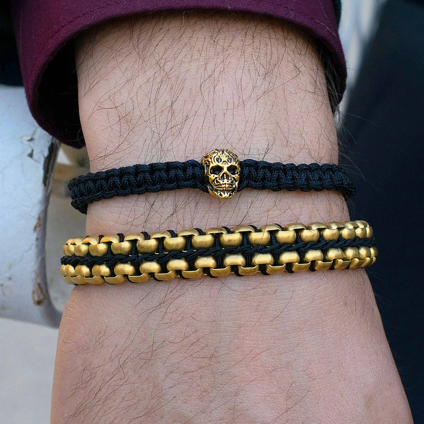 Men's Crucible Matte Finish Stainless Steel Box Chain Bracelet