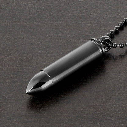 Men's Bullet Capsule Stainless Steel Pendant