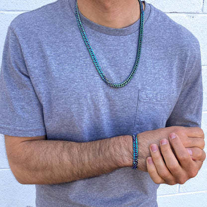 Men's Crucible Stainless Steel Curb Chain Bracelet