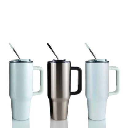 40oz Sublimation Tumbler – Handle & Straw Lid