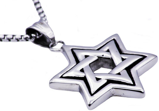 Men's Stainless Steel Star Of David Pendant