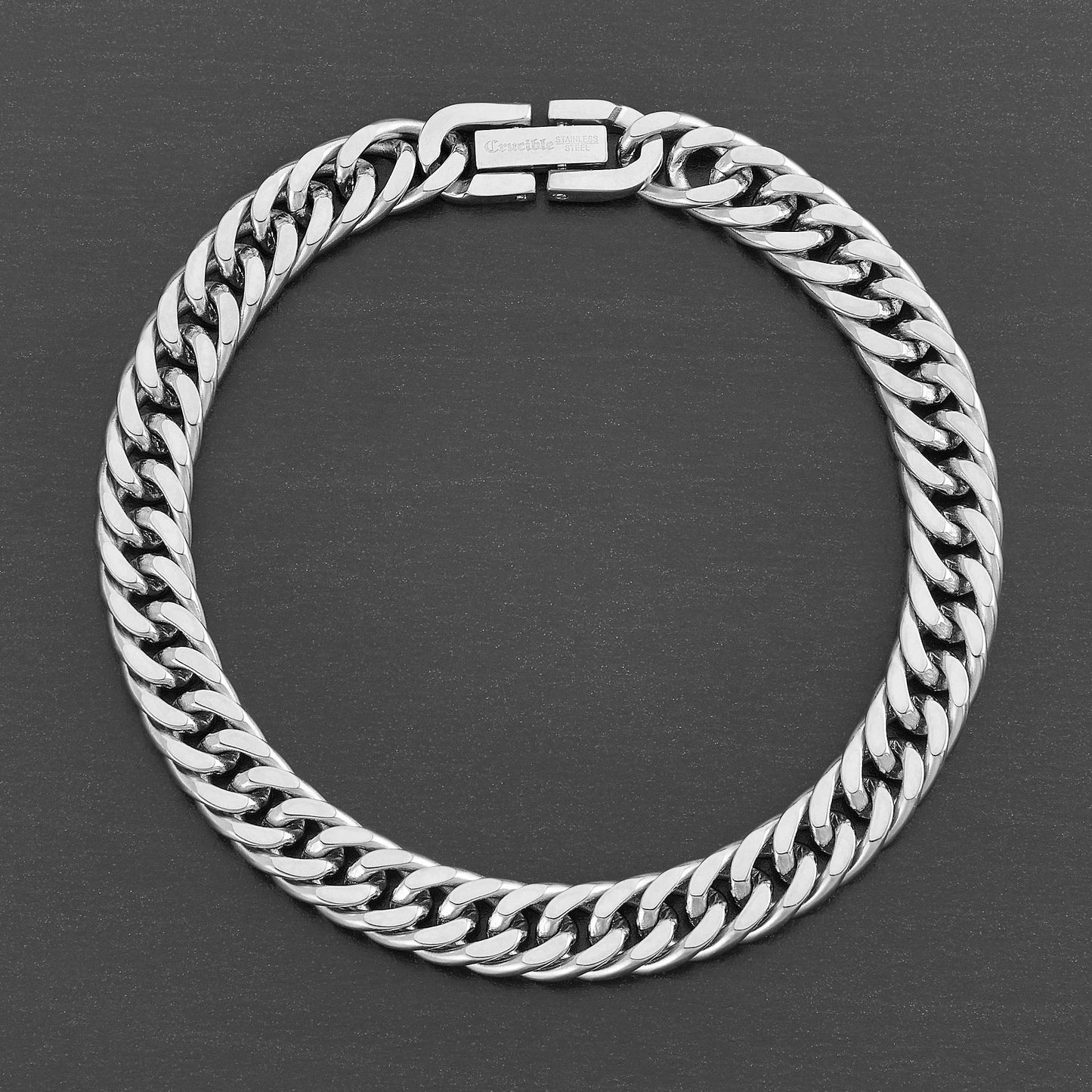 Men's Crucible Stainless Steel Curb Chain Bracelet