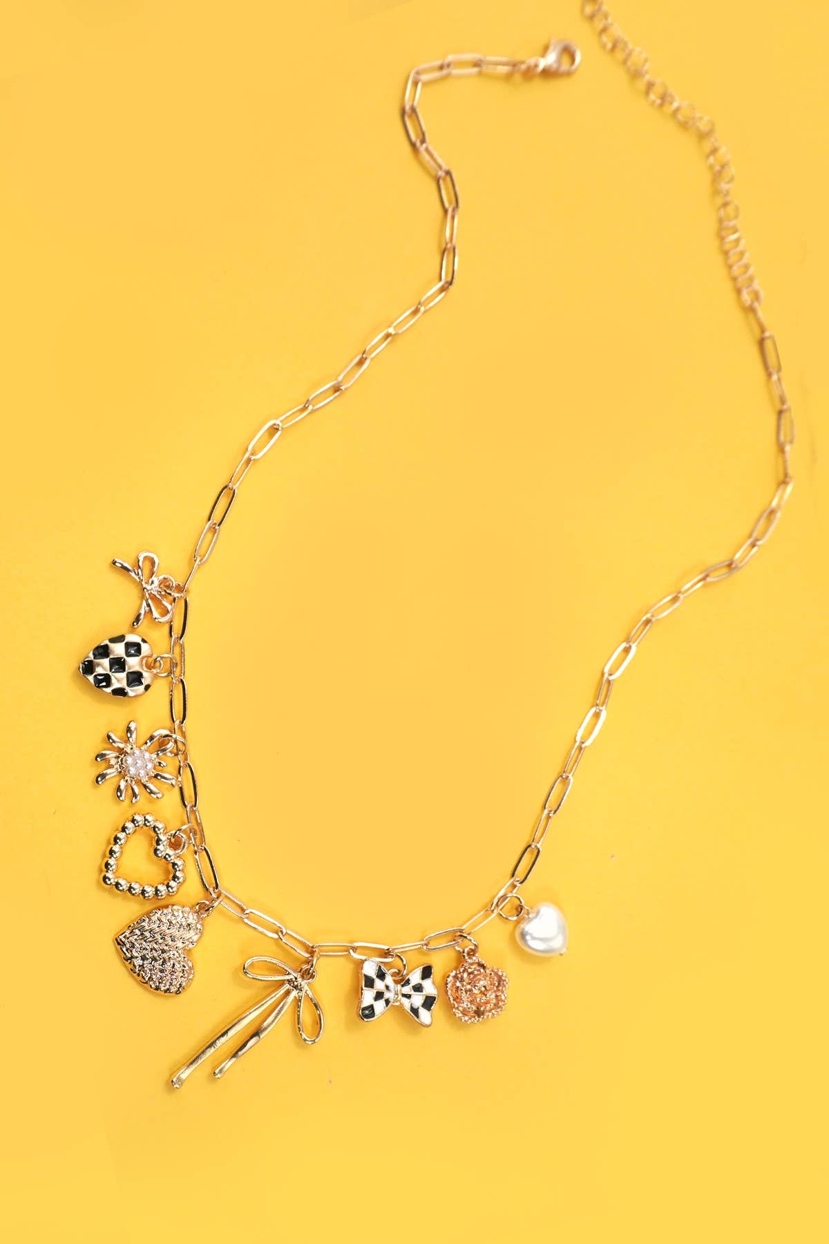 CŒUR À DAMIER - Women Charm Necklace