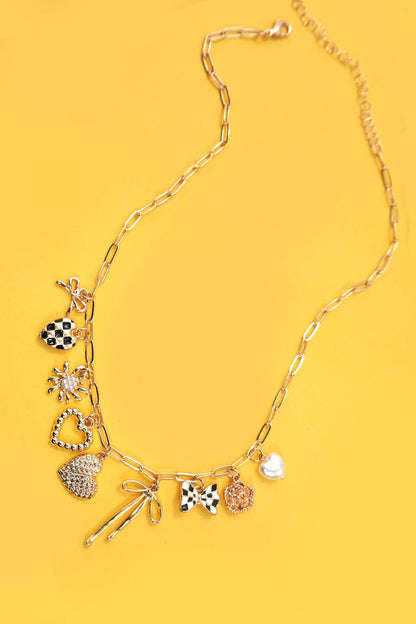 CŒUR À DAMIER - Women Charm Necklace