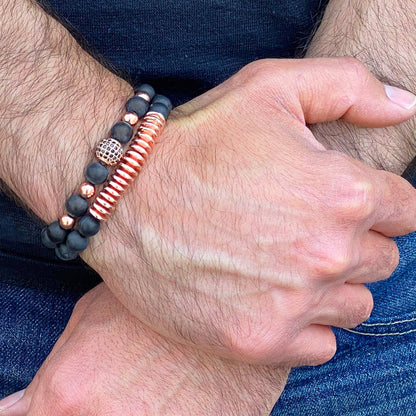 Men’s Agate & Hematite Beaded Bracelet Set