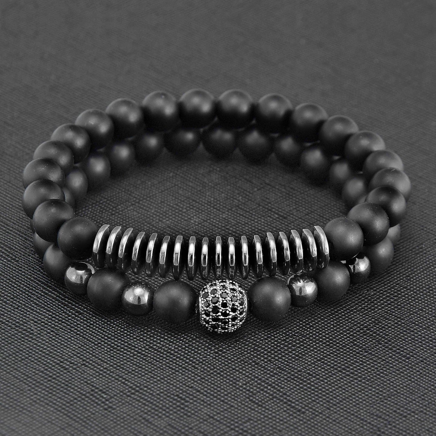 Men’s Agate & Hematite Beaded Bracelet Set