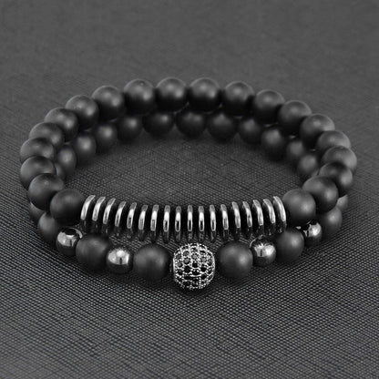 Men’s Agate & Hematite Beaded Bracelet Set