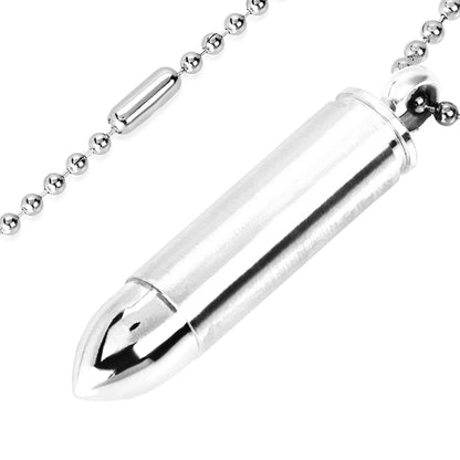 Men's Bullet Capsule Stainless Steel Pendant