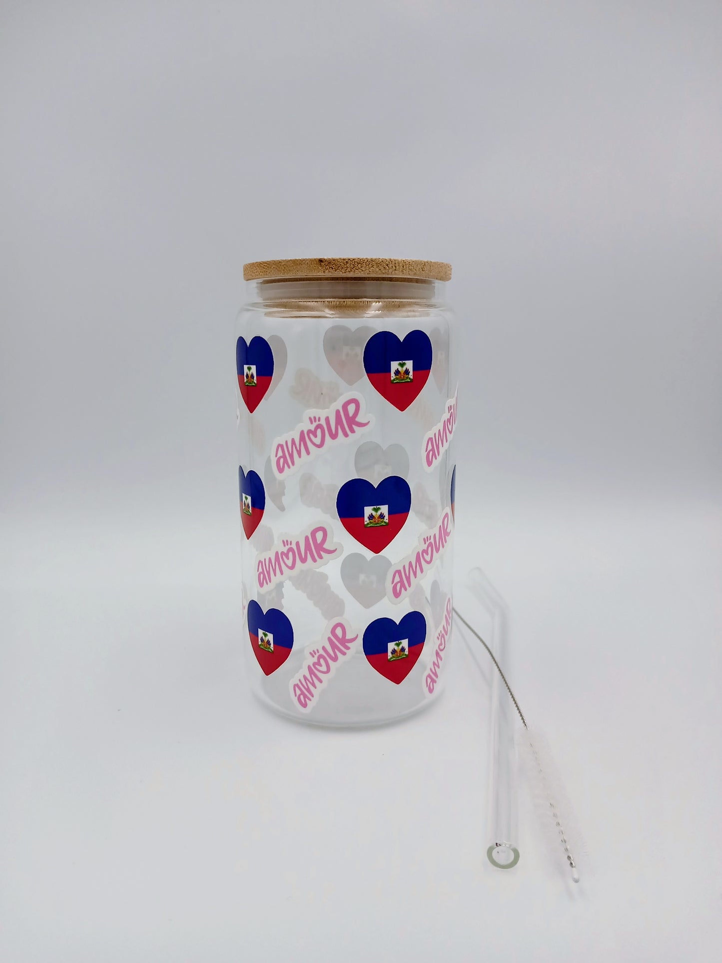 Decorative Glass Cups with Cork Lids (16oz)✨Available in 12 Designs”.