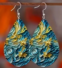 Elegance of colors - Wood Earrings