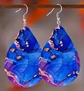 Rainbow Grove -Leather Water droplet Earrings