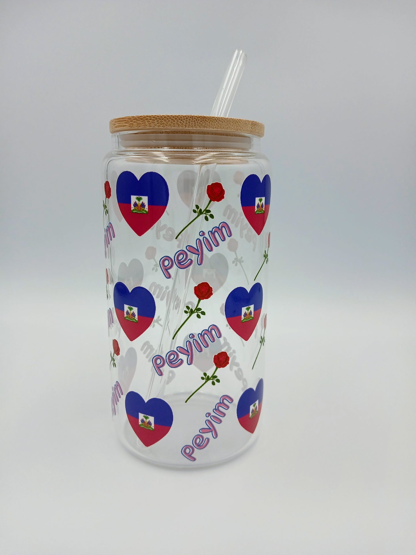 Decorative Glass Cups with Cork Lids (16oz)✨Available in 12 Designs”.