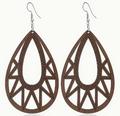 Heritage Halo -Circular cutout wood earrings