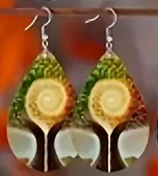 Twilight Roots - Wood Drop Earrings