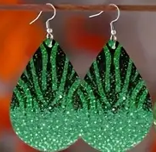 Rainbow Grove -Leather Water droplet Earrings