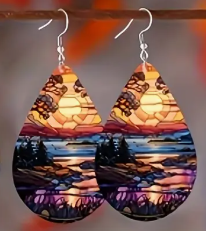 Elegance of colors - Wood Earrings