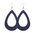 Layered Grace - Denim-Style Earring Set