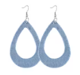 Layered Grace - Denim-Style Earring Set