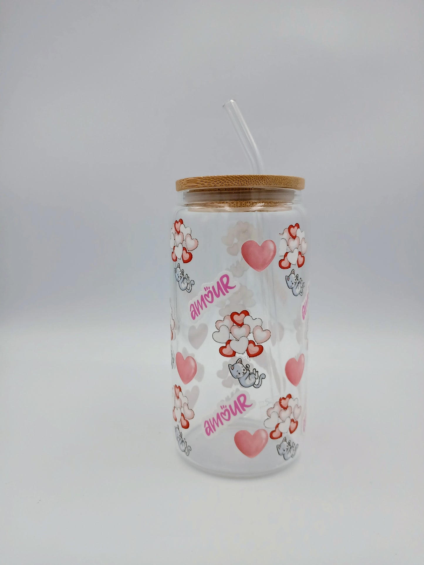 Decorative Glass Cups with Cork Lids (16oz)✨Available in 12 Designs”.