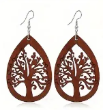 Heritage Halo -Circular cutout wood earrings