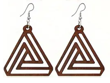 Wooden Cutout Earring Set  -  Kreyòl Geometry