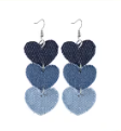 Denim-Style Earring Set  - Heart of Ayiti