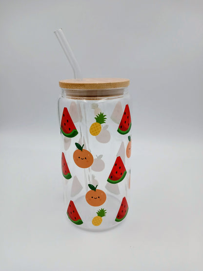 Decorative Glass Cups with Cork Lids (16oz)✨Available in 12 Designs”.