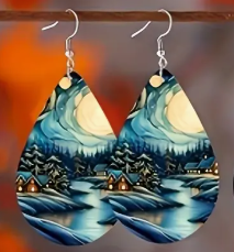 Elegance of colors - Wood Earrings