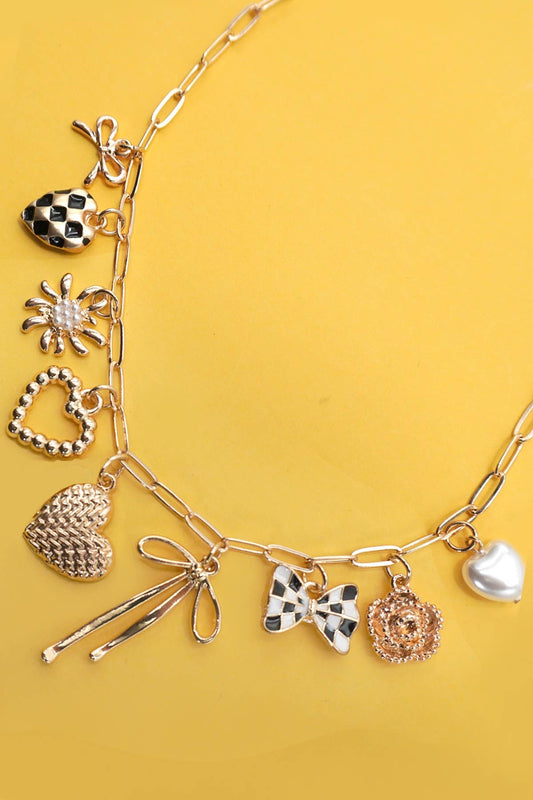 CŒUR À DAMIER - Women Charm Necklace
