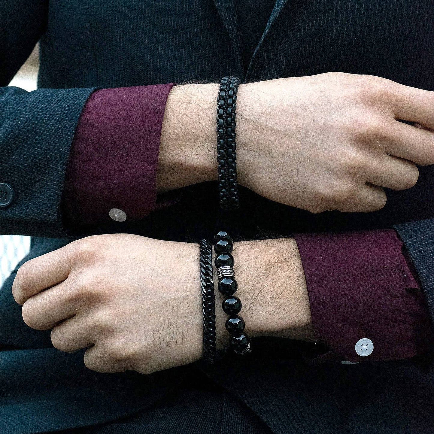 Men's Crucible Stainless Steel Curb Chain Bracelet