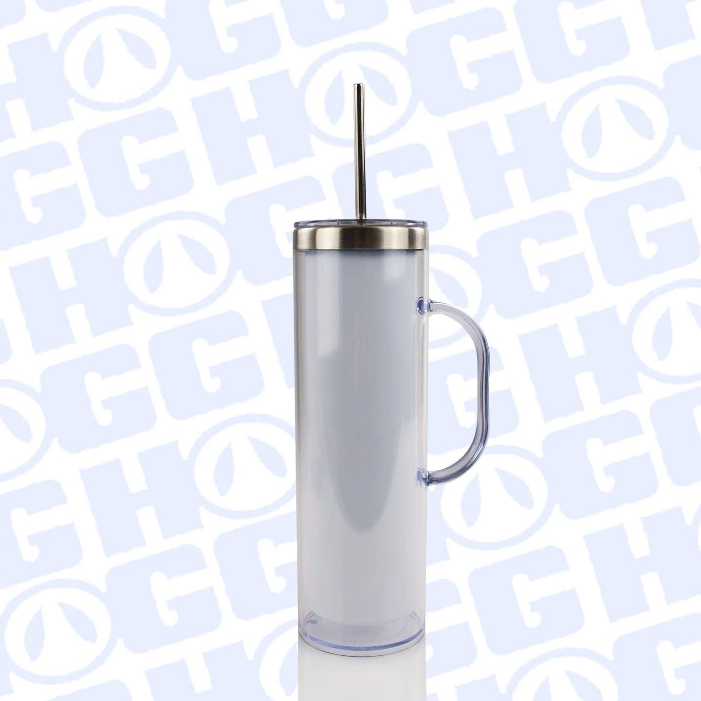 Snow Globe Skinny Tumbler w/Handle -  20oz Sublimation Tumbler