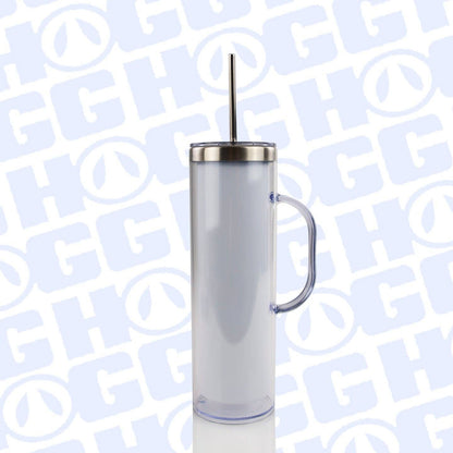 Snow Globe Skinny Tumbler w/Handle -  20oz Sublimation Tumbler