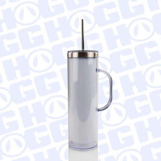 Snow Globe Skinny Tumbler w/Handle -  20oz Sublimation Tumbler