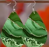 Rainbow Grove -Leather Water droplet Earrings