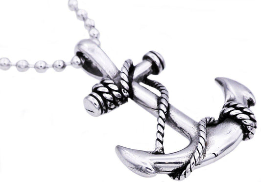 Men's Stainless Steel Anchor Pendant Necklace