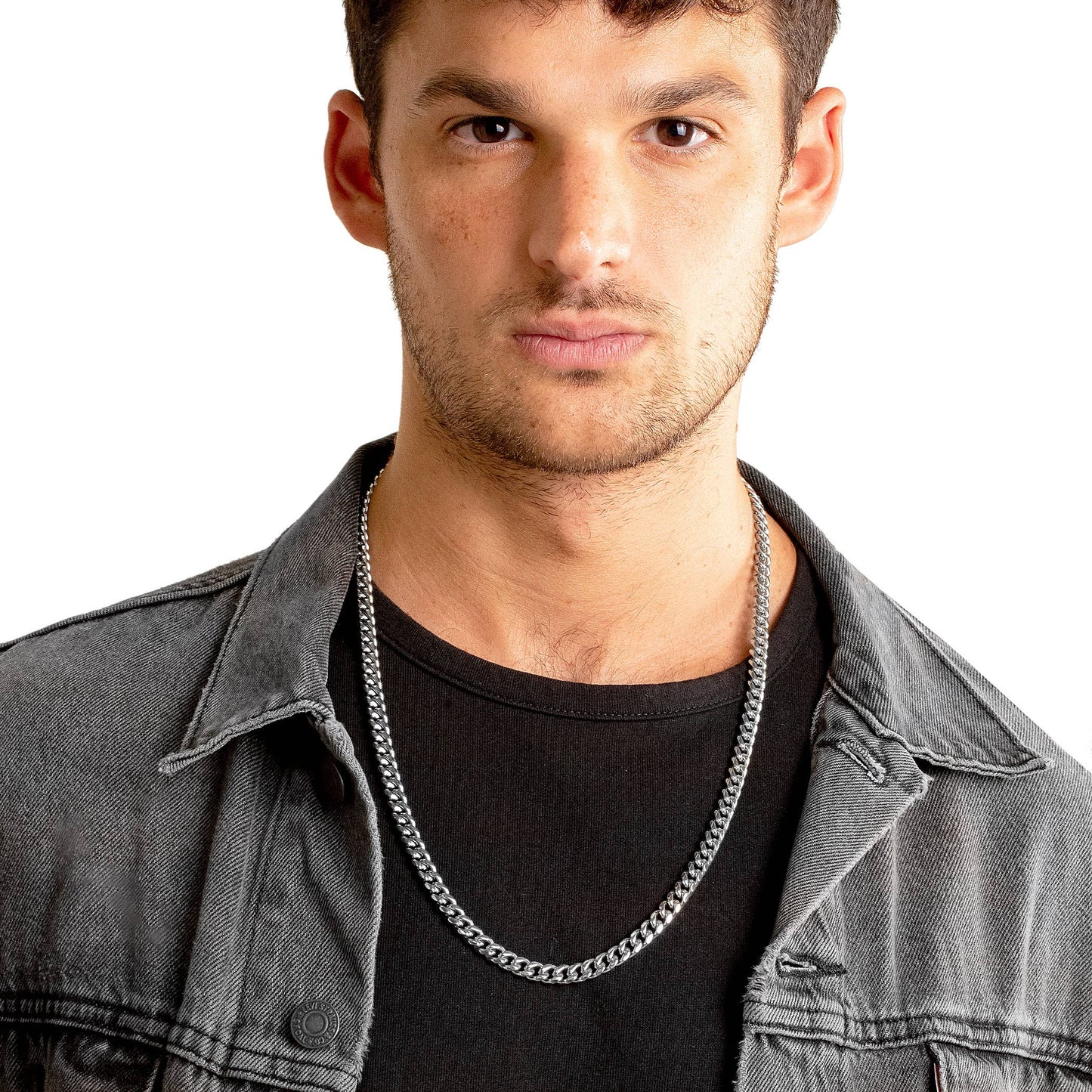 Men's Crucible Rounded Curb Chain Steel Necklace (26")