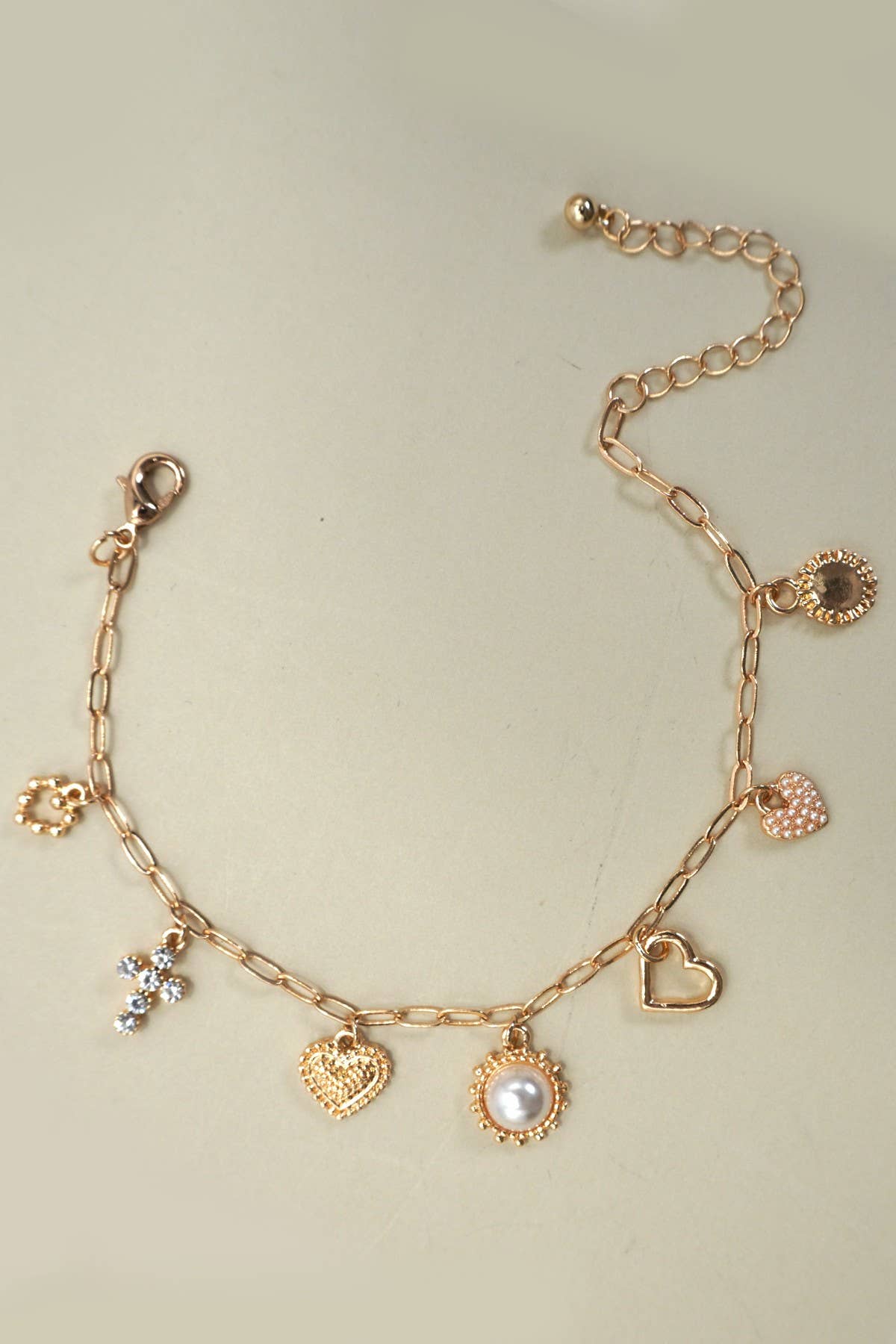Gold Heart Charms - Women's Bracelet