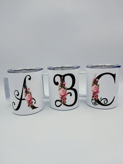 Floral Monogram Mug — 12oz Thermal Keepsake