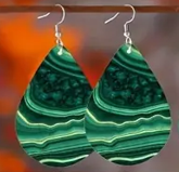 Rainbow Grove -Leather Water droplet Earrings